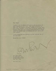 Stokowski, Leopold. Typed Letter Signed to Carl Engel - Picture 1 of 1