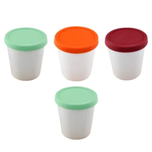 4 Pcs Ice Cream Cup Freezer Portion Containers Cups Reusable Baby - Picture 1 of 12