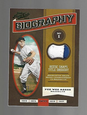 Pee Wee Reese HOF 2016Panini  Prime Cuts Biography Materials Patch 3/3 ⚾