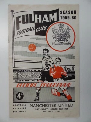 FULHAM v MANCHESTER UNITED | 1959/1960 | DIV. 1 | 26 MAR 1960 | UK FREEPOST - Image 1 of 3