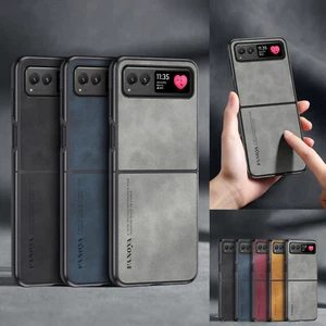 For Motorola Razr 40 Shockproof Plain Leather Skin-Friendly Phone Case Cover - Picture 1 of 17