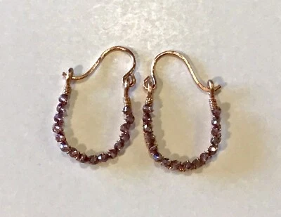 Cristales de color amatista borgoña envueltos en alambre boho artesanal artesanal Foto 1 de 2