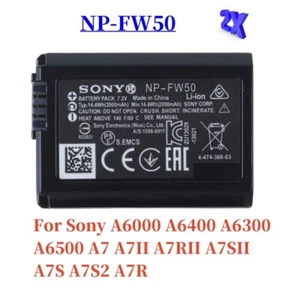 2-Pack 2000mAh Li-ion NP-FW50 Battery for Sony Alpha a7,a6500,a6300,a6400,a6000 - Picture 1 of 2
