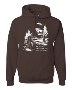 We Don't Believe Either Bigfoot Unicorns Unisex Hoodie Sweatshirt - Picture 1 of 28