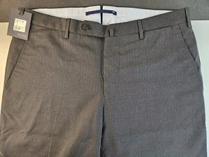 NEW INCOTEX Super 120 Mens PINSTRIPE Pants Size 36 100% Wool Flat Front Unhemmed - Picture 1 of 16