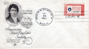 AMERICAN FIRST DAY COVER SOCIETY - BALTIMORE, MD 1960 FDC17748 - Picture 1 of 1