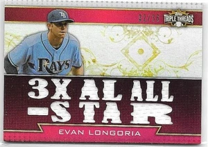 EVAN LONGORIA 2011 TOPPS TRIPLE THREADS 12 PIECE GAME USED GAME USED JERSEY#/36 - Picture 1 of 1