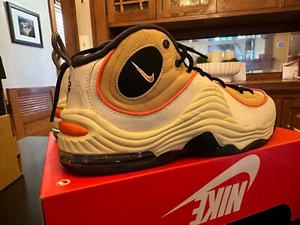Nike Air Penny II, Wheat Gold/Safety Orange-Black, 11 New With Box, DV7229700 - Picture 1 of 8