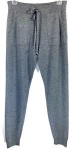 ANN TAYLOR Size M Gray 100% Cashmere Patch Pocket Joggers Sweatpants - Picture 1 of 7