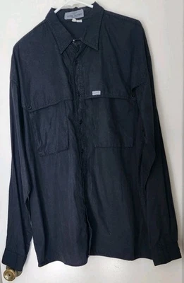 Guess Men's Black Size XL  Long Sleeve Button Down Shirt Missing Button  - Image 1 of 4