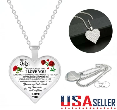 NUEVO Collar Para Mi Esposa Para San Valentín Joyería Romántica Regalo Aniversario EE. UU. Foto 1 de 4