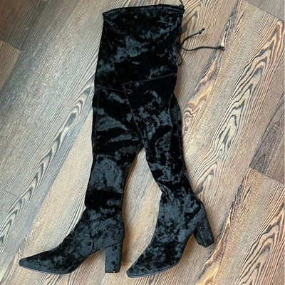 Botas Anthropologie x Silent D Terciopelo Negro Sobre la Rodilla Nuevas con Etiquetas Talla 7 Foto 1 de 4