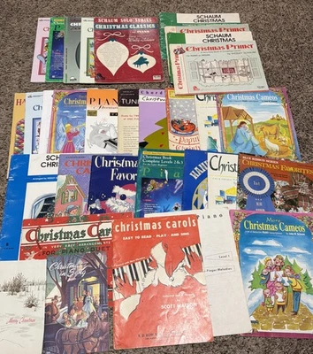Lote de 32 cancioneros vintage de música navideña Schaum + piano 1959-1979 EE. UU. Foto 1 de 4