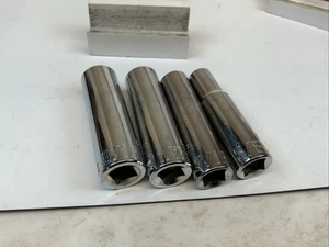 Craftsman 4pc 3/8 Drive Deep SAE Sockets, CMMT Series, 3/8, 7/16, 1/2, 9/16in. - Picture 1 of 6