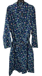 Neu mit Etikett * Polo Ralph Lauren Island bedruckter Langarm gewebter Morgenmantel * Segelboot * S/M * marineblau - Bild 1 von 3