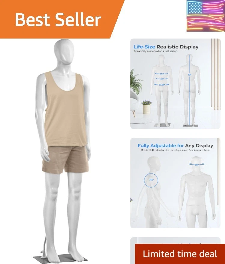 SereneLife 73" Tall Full-Body Male Mannequin (Open Box)