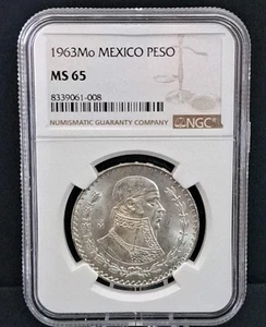 1963  Mexico Peso 100th Anniversary Of The Constitution NGC MS 65 - Picture 1 of 7