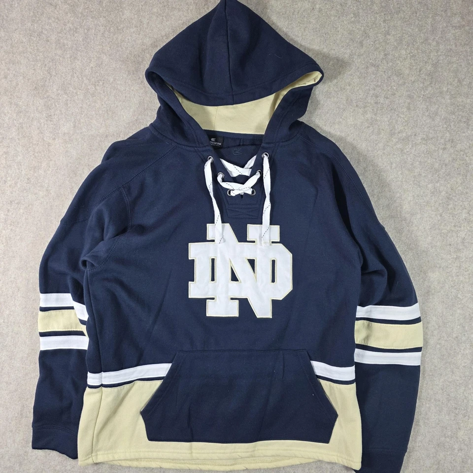 Sudadera con Capucha Notre Dame Fighting Irish Para Hombre Grande Azul Marino NCAA Fútbol Coliseo Foto 1 de 4