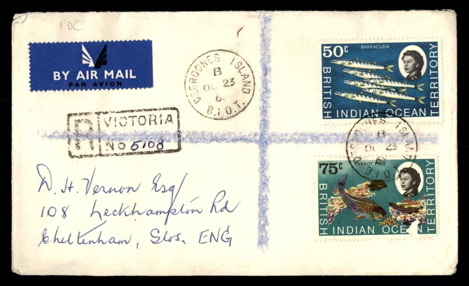 Mayfairstamps Territorio Británico del Océano Índico 1961 Desroches Island Victoria to E Foto 1 de 2