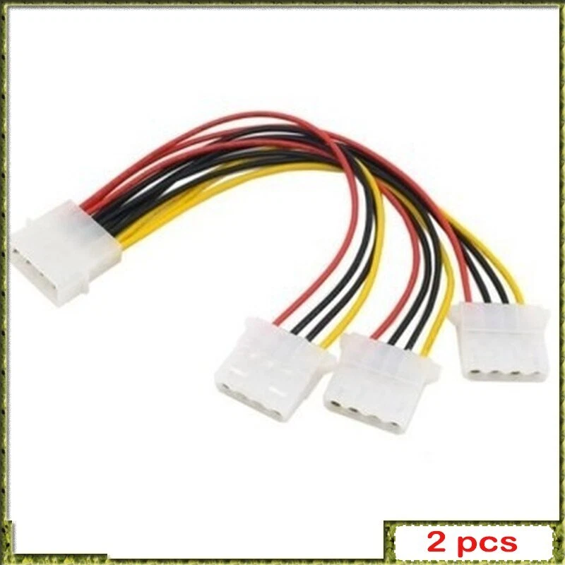 2 Stück 4Pin IDE Stromkabel HY1578 4 Pin Molex Stecker auf 3 Port Molex IDE - Bild 1 von 4