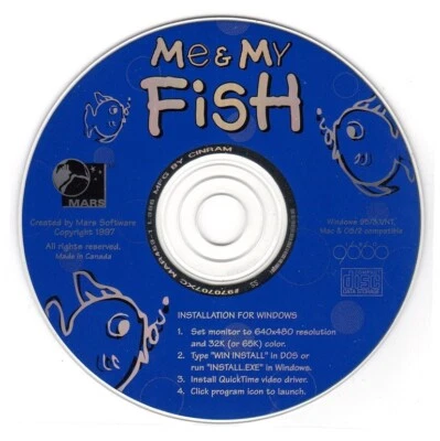 Me & My Fish (Ages 6+) (CD, 1997) for Win/Mac - NEW CD in SLEEVE - Image 1 of 3
