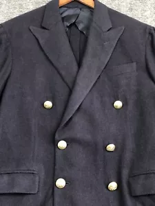 Polo Ralph Lauren Mens Blazer 42L Navy Wool Gold Buttons Double Breasted Jacket - Picture 1 of 24