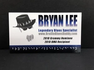 Bryan Lee Braille Blues Daddy Original Visitenkarte verstorbene Gitarre nicht signiert - Bild 1 von 4