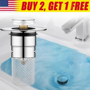 1 Pack Bathroom Sink Stopper Hair Catcher, Bathroom Pop-Up Sink Drain Filter USA - Picture 1 of 13