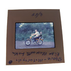 1969 Grandpa w/Boy on Honda Trail CT90 Motorcycle 35mm Film Slide Dirt Road Ride