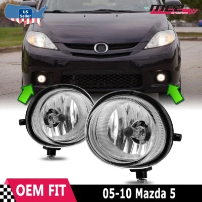 Par de luces antiniebla para parachoques transparentes Mazda 5 2005-2010 14-16 MAZDA 3 bombillas Foto 1 de 4