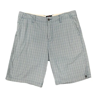 Chino corto Quiksilver Disruption para hombre 34 metal a cuadros frente plano mezcla de algodón Foto 1 de 4