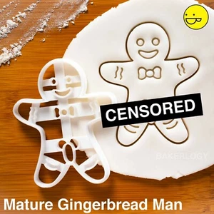 MATURE - Gingerbread Man cookie cutter | Naughty Christmas Easter Party biscuit - Picture 1 of 5