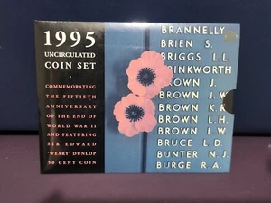 1995 JUEGO DE MONEDAS AUSTRALIANAS SIN CIRCULAR - 50 ANIVERSARIO DEL FIN DE LA GUERRA MUNDIAL 11 - Imagen 1 de 3