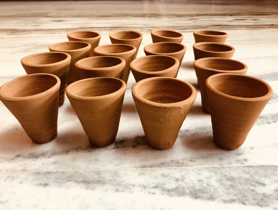 Indian Handmade kota Clay Tea Cups Kulhad Kulhar Pack of 6 Cups/ Good For Health