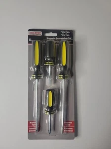 4 PC SLOTTED & PHILLIPS MAGNETIC TIP SCREWDRIVER SET FREE SHIPPING LOT #19 - Picture 1 of 1