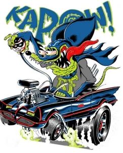 Rat Fink Batman Kapow 3"- 6" Vinyl Decal Stickers - Picture 1 of 1