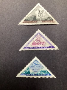 San Marino 1953 Scott 327 C82 C83 +  MH OG Discobulus Flowers Plane Airmail - Picture 1 of 2