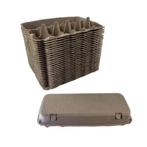 280 X Brown Full Dozen Carton 12-Egg Recyclable Egg Cartons - Square Edge - Picture 1 of 12