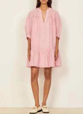 Sandro Paris Women's Dress Size 36 FR / S Short Flared Dress linen pink - Image 1 of 4