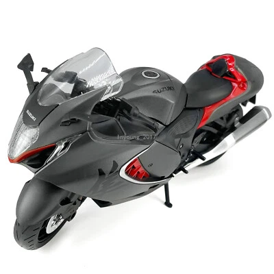 1:9 2023 Suzuki Hayabusa Motorcycle Model Diecast Toy Car Toys for Boys Gray - Image 1 of 4