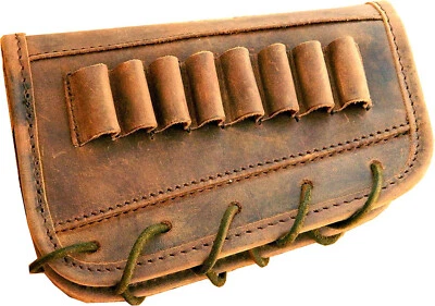 CALYX Leather Buttstock Cheek Piece Rest Pad Leather Gun Rifle Cartridge Holder USA