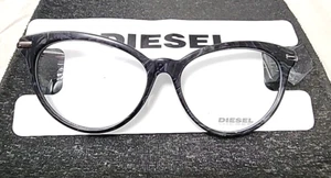 Diesel DL5193 005 Black Marble Oval Cat Eyes Eyeglasses Frame 54-15 140 New - Picture 1 of 5