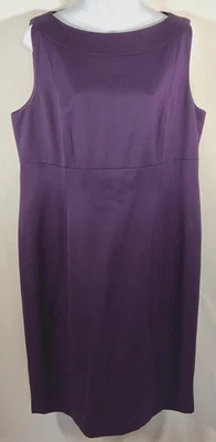 Pendleton 100% Virgin Wool Sleeveless Shift Sheath Dress Purple Lined Womens 16 - Image 1 of 4