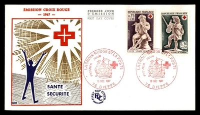 Mayfairstamps Francia FDC 1967 Cruz Roja Estatuillas Tocando Música Primer Día Cubierta Foto 1 de 2