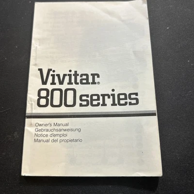 Vivitar 800 Series Camera Instruction Book - Vintage Manual - Image 1 of 4