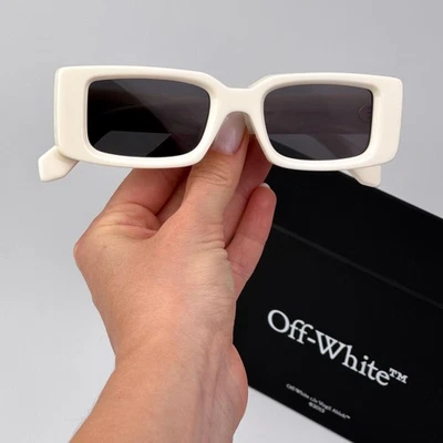 Off-White Women Sunglasses White Grey Square OERI127 ARTHUR 0107 NEW AUTHENTIC - Image 1 of 4