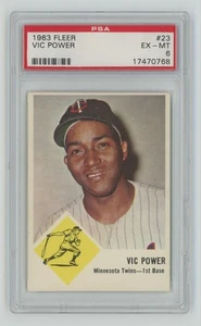 1963 Fleer Vic Power PSA 6 Minnesota Twins #23 - Picture 1 of 2
