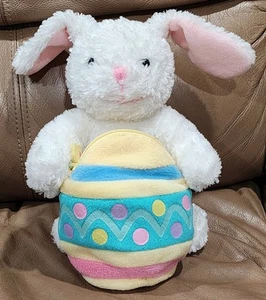 Hallmark Easter Bunny White Zippered Easter Egg Pouch 7" Plush Stuffed Animal - Picture 1 of 12