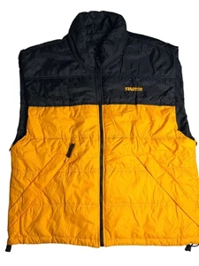Chaleco Starter Puffer Para Hombre XL Negro Amarillo Reversible Nylon De Colección - Imagen 1 de 8