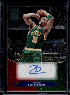 2023-24 Donruss Elite Carlos Boozer Impact Impressions Red and Green Auto II-BOO - Image 1 of 2